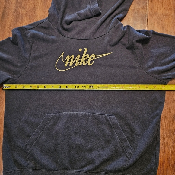 Nike Turtleneck Pullover Hoodie Black with Gold Logo Size Medium - Picture 5 of 6